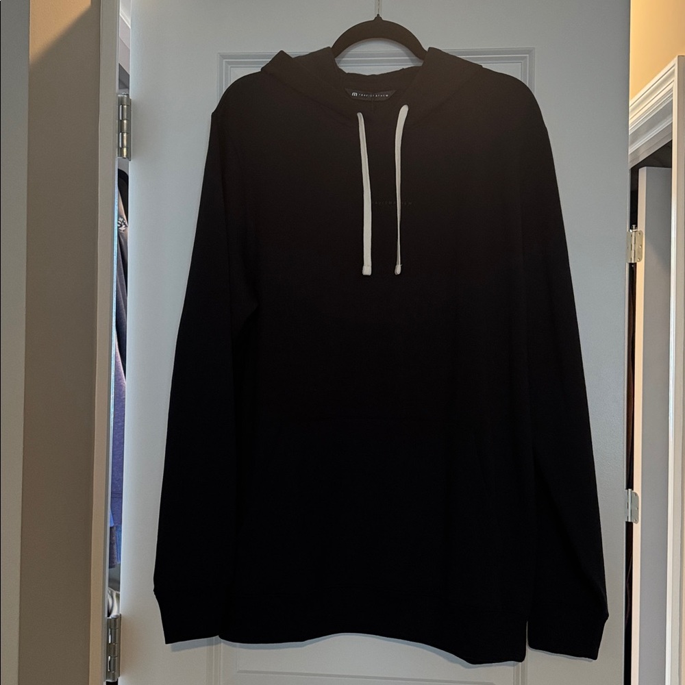 Travis Mathew Black Hoodie with grey letters on front